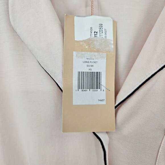 New Eberjey Long Sleeve PJ Top Only Womens XS Gisele Pink Black - Picture 4 of 7